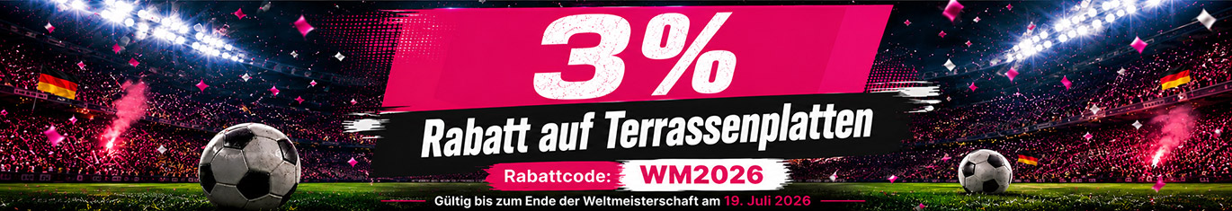 3% Prozent Rabatt auf Terrassenplatten zur WM 2026