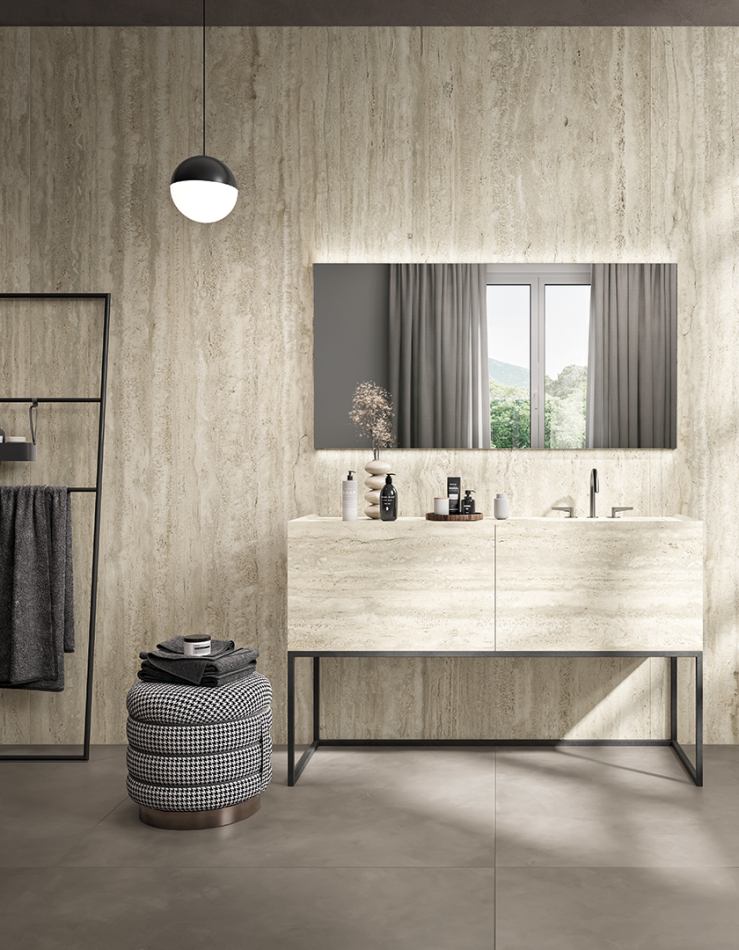 Feinsteinzeugfliese MIRAGE Elysian Travertino Light EY07