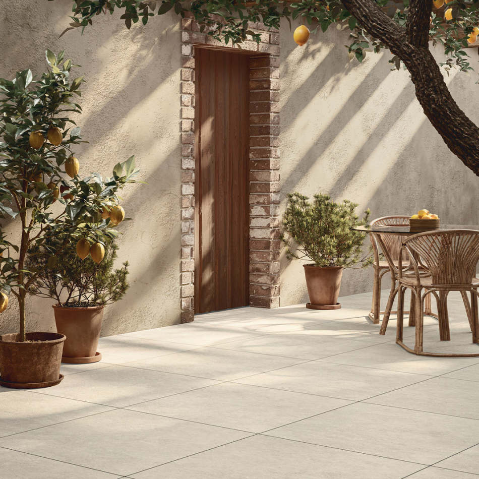 Preview: R11 Feinsteinzeug-Terrassenplatte Mirage ReGea RA11 Modica mit strukturierter Steinoptik