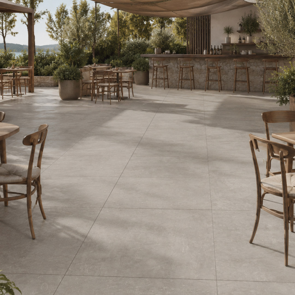 R11 Feinsteinzeug-Terrassenplatte Mirage ReGea RA12 Noto mit strukturierter Steinoptik