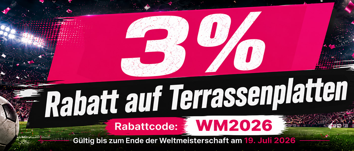 3% Prozent Rabatt auf Terrassenplatten zur WM 2026